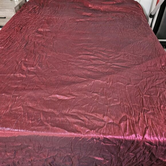 Burgundy Round Tablecloth Extra Large 126in Crushed Satin Wedding Event Decor - Picture 2 of 8